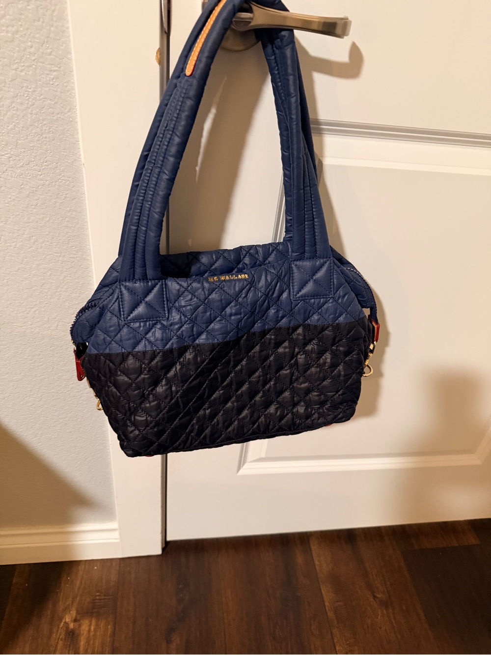 MZ Wallace Two-Tone Medium Sutton Navy + Black Shoulder Bag